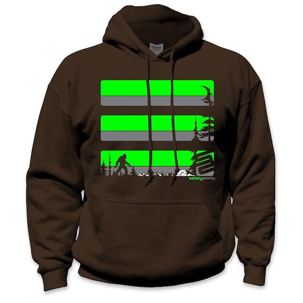 Sasquatch High Visibility Hoodie, Brown, 2XL